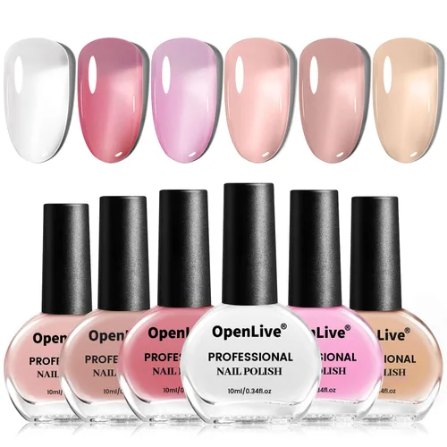 Vista 11 de OpenLive - Juego de 12 esmaltes de uñas con 10 combinaciones de colores, 2 esmaltes base y de capa superior, esmalte de uñas de secado rápido