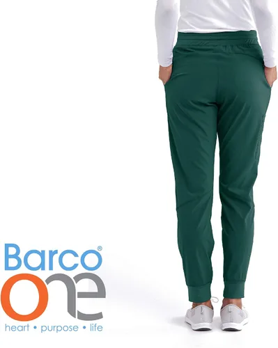 Vista 2 de Barco One Pantalón deportivo pantalón quirúrgico de altura media con tejido elástico de 4 vías y 3 bolsillos para mujer