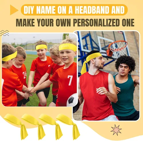 Vista 5 de Hiboom Paquete de 18 diademas deportivas para hombres y mujeres, diademas de karate ninja, bandas elásticas para el cabello para jugar tenis