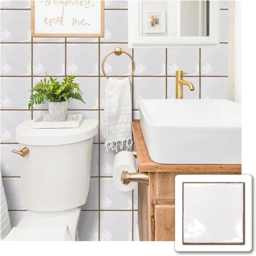 Vista 21 de Alwayspon Vinilo adhesivo efecto piedra, pegatinas para azulejos de pared autoadhesivas, protector antisalpicaduras para cocina y baño, T026