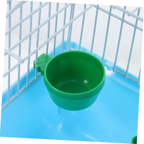 Vista 7 de VANZACK Jaula de pájaros portátil para transportar pájaros jaula de loro para mascotas, cacatúa, loro de viaje, transportador de viaje para Azul