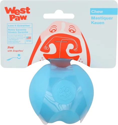 Vista 11 de West Paw, Juguete en forma de balón para perro, masticable y resistente, diseño Jive Zogoflex, Verde agua