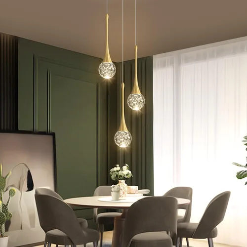 Vista 40 de Lámparas colgantes modernas para isla de cocina, LED, regulable, cristal glamuroso, iluminación colgante de techo para comedor, pasillo, dormitorio