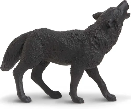 Vista 7 de Safari Ltd. Figura de lobo negro, figura detallada de plástico de 3.7 pulgadas, divertido juguete educativo para niños, niñas y niños a partir de 3