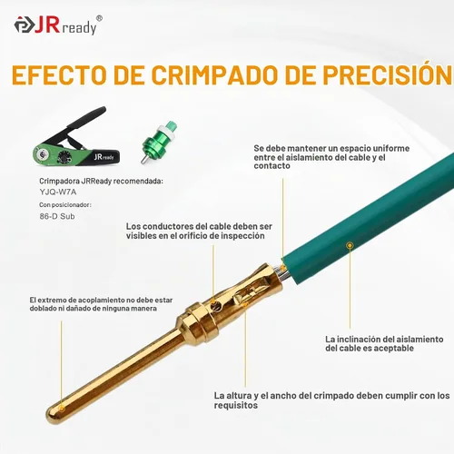 Vista 3 de JRready ST6239 Terminal de placa de oro DB9 Conector pin barrle 205089-1 y 205090-1 D-SUB Conector de crimpado contacts30 Pin y 30 zócalo