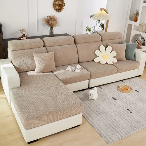 Vista 19 de ele ELEOPTION Fundas de cojín para respaldo de sofá, funda elástica en forma de L, funda seccional para sofá, protector de muebles, forro para sala