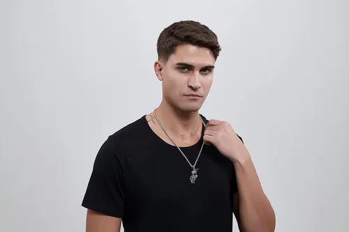 Vista 18 de YAMI Collar de alas angulares para hombre, ángel de la guarda, dragón, cuervo, pulpo, collar de anime, collar de acero inoxidable 316