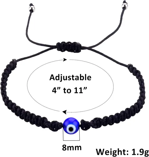 Vista 26 de SUMMER LOVE Handmade Jewelry Evil Eye Bracelets with Card,Black Red String Bracelets Kabbalah Protection Luck Amulet for Women Men Friends Pulseras