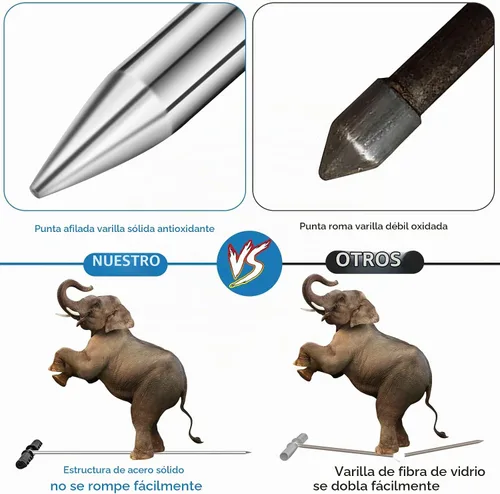 Vista 3 de GADFISH Varilla de sonda de suelo de acero inoxidable, herramienta de varilla de tierra ajustable de 32 a 48 pulgadas de altura con mango en T