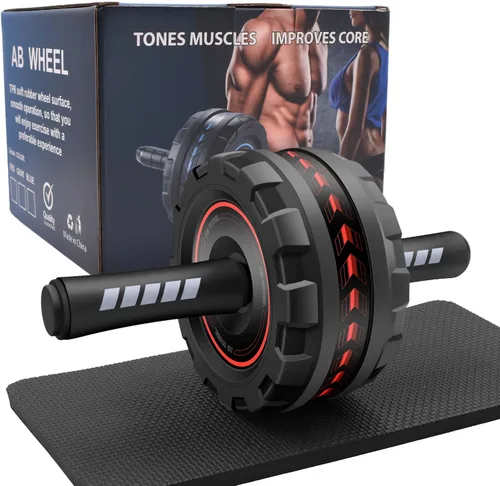 Vista 8 de Ab Roller Wheel,Stable Wide Wheel For Beginner,Men,Women,Abs & Core Workout Equipment For Home Gym With Knee Pad,Abdominal Wheel For Full-Body