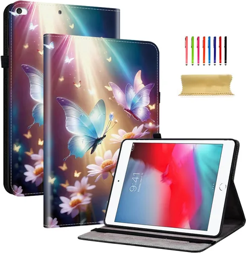 Vista 38 de Dteck Funda para iPad mini 5/4/3/2/1, elegante y ligera de cuero sintético tipo folio con cartera, funda inteligente