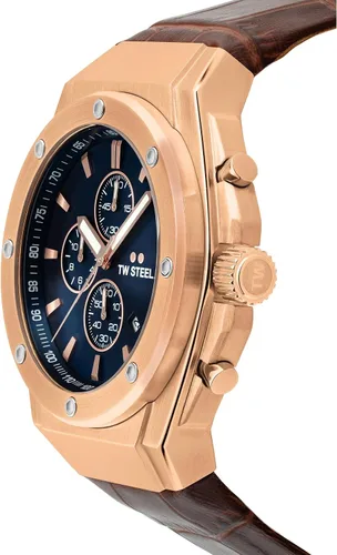 Vista 4 de TW Steel CEO Tech Mens 44mm Quartz Chronograph Watch with Leather or Rubber Strap