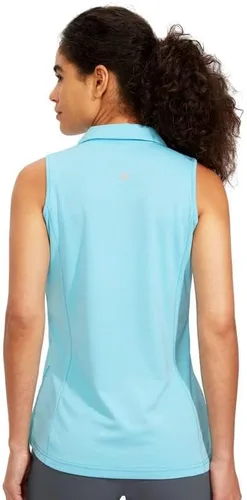Vista 3 de Viodia Camiseta de golf sin mangas para mujer, con cremallera, de secado rápido, camisetas polo para mujer, ropa de golf