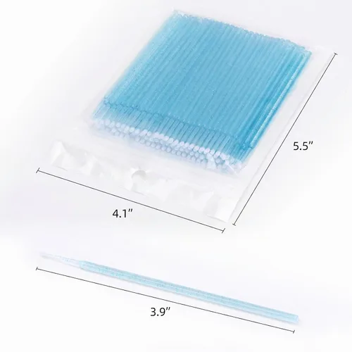 Vista 2 de Tbestmax 1000 piezas de microcepillos de cristal aplicadores desechables microwabs para extensiones de pestañas micro varitas Spoolie 5