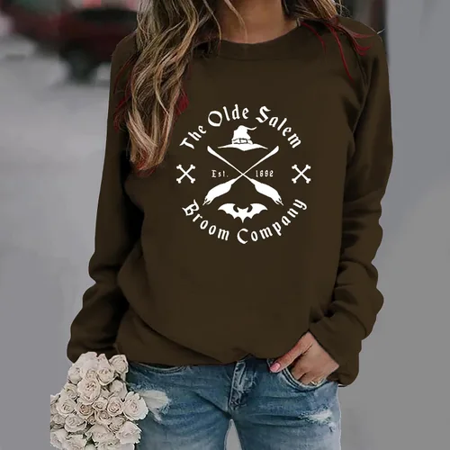 Vista 2 de Tuianres Fall Tops for Women 2023 Trendy Workout Casual Graphic Tee Long Sleeve Round Neck T-Shirts Fashion Holiday Shirt