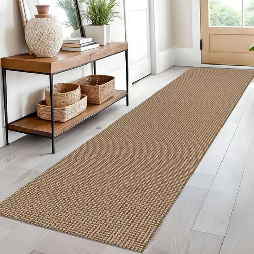 Vista 95 de EARTHALL Alfombra tejida de 2 x 3 pies, lavable para entrada, alfombra trenzada antideslizante, alfombra para puerta interior y exterior, alfombra