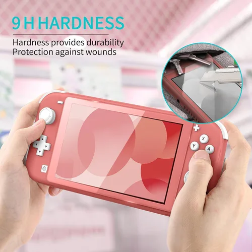 Vista 6 de DLseego Carrying Case for Nintendo Switch lite, Newest Design Portable Travel Carrying Case 4 in 1 Accessories Kit with 1 Pcs Glitter case, 2 Pcs