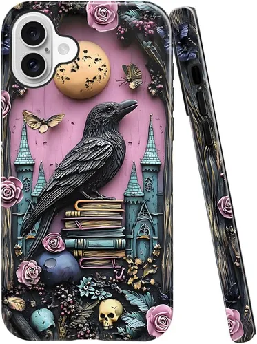 Vista 15 de Funda TnXee Compatible con iPhone 11, Funda Híbrida de 2 Capas de Prevención de Caídas con Arte Floral Colorido para Niñas y Niños