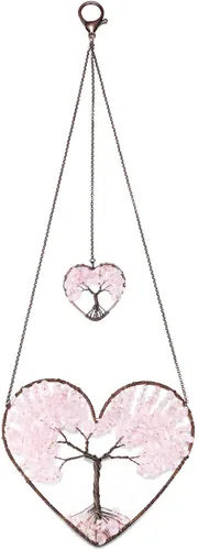 Vista 9 de PESOENTH Árbol de la vida de cristal de chakras para colgar en la pared, regalos para mujeres, bohemios 7 cristales curativos de chakras, piedras