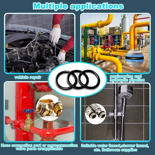 Vista 8 de KEZE Kit surtido de arandelas planas de fontanería y junta tórica métrica de 1600 piezas para reparación de tuberías hidráulicas automotrices