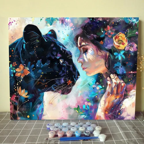 Vista 8 de Paquete de 6 pinturas por números para mujeres sudafricanas para adultos, principiantes, músicos negros, kits de pintura al óleo sobre lienzo