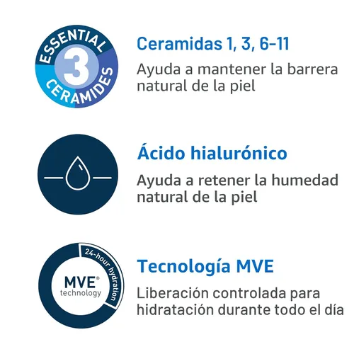 Vista 5 de CeraVe Gel hidratante ultraligero, gel hidratante facial para hombres y mujeres con ceramidas, niacinamida, ácido hialurónico, sin fragancia, sin