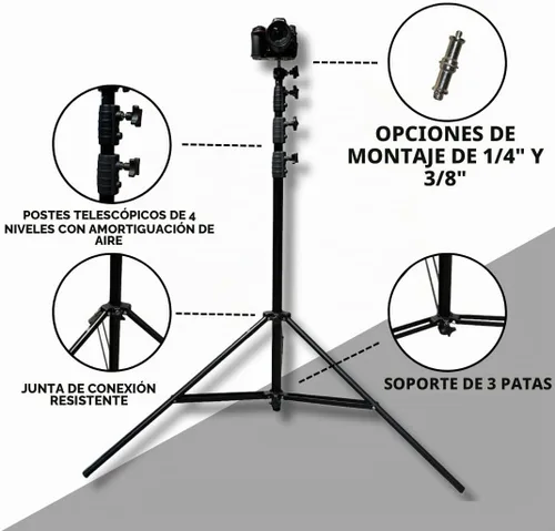 Vista 8 de Glide Gear TST 12 - Soporte de trípode de 12 pies, secciones telescópicas acolchadas con aire, construcción de aluminio resistente, altura