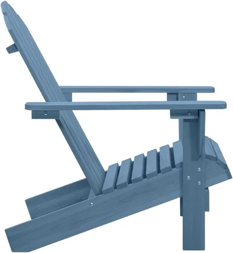 Vista 4 de Blue Adirondack Chair for Outdoor Relaxation, Solid Fir Wood, Ergonomic Design, Comfortable Patio Seating