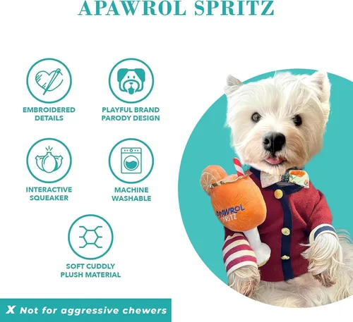 Vista 3 de Haute Diggity Dog Apawrol Spritz, juguetes de felpa de diseñador para perros con silbato interactivo, enriquecimiento para mascotas estimulante