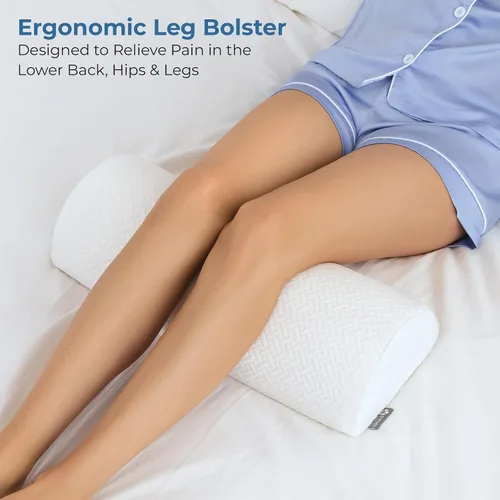 Vista 3 de 5 STARS UNITED Half Moon Bolster - Almohada semirenrollable y almohada de rodilla para personas que duermen de lado, 100% espuma viscoelástica