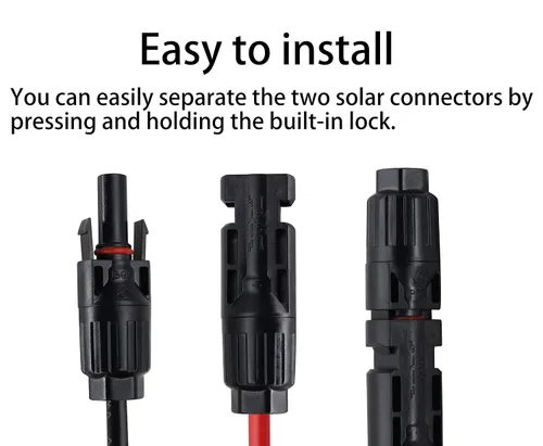 Vista 5 de Cable 10AWG MC-4 a EC-5 Adaptador de panel solar a cable de alimentación EC5 hembra, cable de carga EC5 a batería de litio para batería