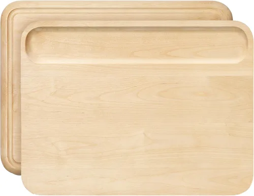Vista 9 de Caraway Tabla de cortar, pequeña (10 x 7 pulgadas), tabla de cortar de madera de doble cara, hecha de madera de abedul certificada FSC, aceite