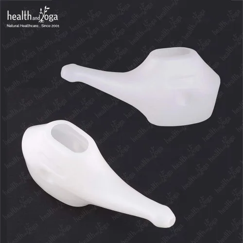 Vista 8 de SoulGenie HealthAndYoga QwikFlo Kit de enjuague sinusal ligero Neti Pot - Olla Neti compacta para niños y adultos - Olla de lavado de nariz apta