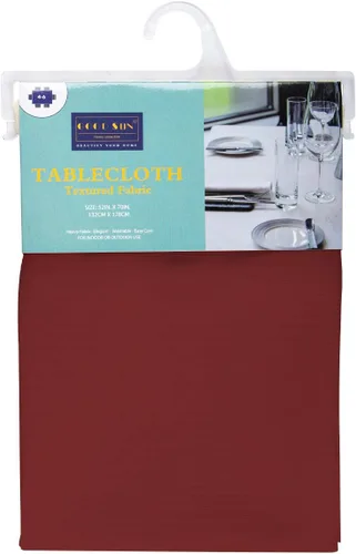 Vista 3 de Mantel rectangular de 52.0 x 74.0 in, poliéster impermeable, color burdeos Burgundy