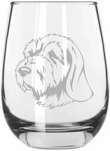 Vista 323 de Shar Pei (chino) - Vaso de vino sin tallo grabado para perro, 15.25 onzas
