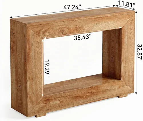Vista 3 de LITTLE TREE - Mesa de consola de 47 pulgadas, mesa de sofá con almacenamiento, mesa moderna de entrada para pasillo, mesa estrecha y larga