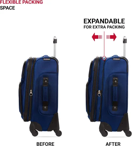 Vista 5 de SwissGear - Equipaje suave expandible Sion con ruedas Azul