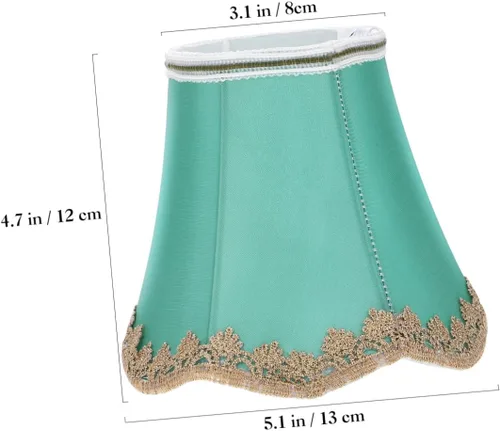 Vista 2 de Uonlytech Pantalla de lámpara de tela verde, con clip de arpillera, pantalla de lino para lámpara de mesa, lámpara de pared, sala de estar