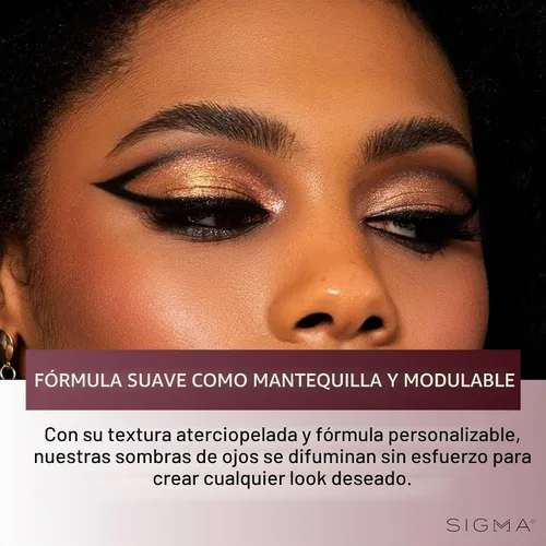 Vista 5 de SIGMA BEAUTY Cor-De-Rosa Paleta de sombra de ojos, 14 tonos con pincel de Con fórmulas construibles y mezclables en acabados mate cálido, brillante