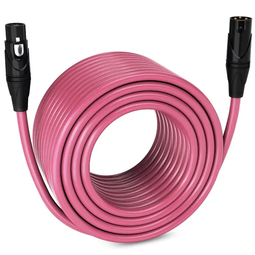 Vista 36 de LyxPro Cable de micrófono XLR hembra a macho de ángulo recto de 3 pines de 1.5 pies para altavoces amplificados, interfaz de audio, rendimiento