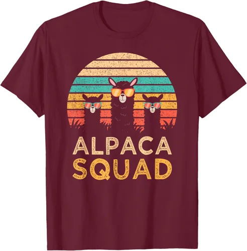 Vista 16 de Divertidas gafas de sol de escuadrón de alpaca Cool Alpacas Vintage Gift T-Shirt, Negro, S