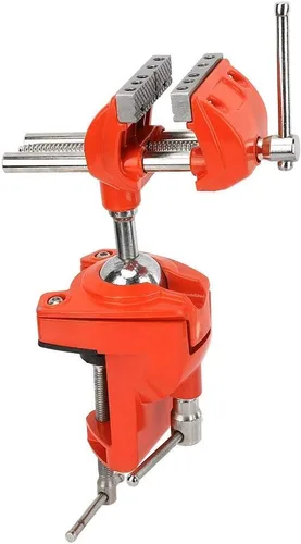 Vista 6 de Oumefar Mini prensa de abrazadera de mesa de aluminio, 2.8 pulgadas de ancho de mandíbula, giratorio de 360 grados, tornillo de banco universal