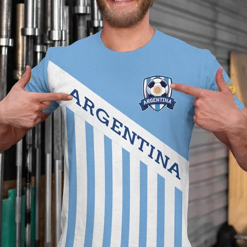 Vista 6 de Camiseta de fútbol con la bandera nacional, ropa de entrenamiento de fútbol, camiseta al aire libre, cuello redondo, manga corta a la moda