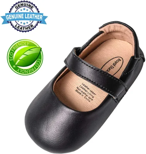 Vista 3 de Zapatos de bebé de cuero genuino para niñas y niños pequeños Mary Jane Zapatos de caminar Prewalker princesa vestido de boda zapatos zapatos