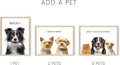 Vista 6 de HAUS AND HUES - Crea tu propio arte de pared enmarcado con retrato de mascota - Arte de pared de perros y decoración de pared de arte de gatos