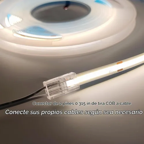 Vista 6 de Conector de Tira a Cable COB de 2 Pines de 8mm, Clips sin Cable, Adaptador sin Soldadura, Terminal de Conexión de Extensión para Tiras de Luces LED
