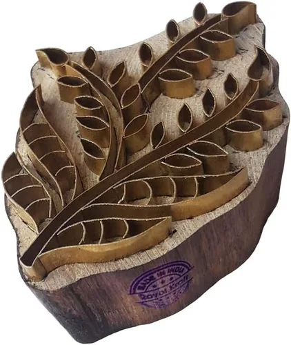 Vista 19 de Sello de Arcilla de Madera con Patrón de Loto de Latón para Impresión Rural BSCtag001