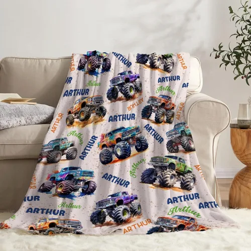 Vista 68 de Manta de bebé con texto en inglés «Just A Boy Who Loves Trucks» para niños y niñas, manta súper suave para envolver al recién nacido, acogedora