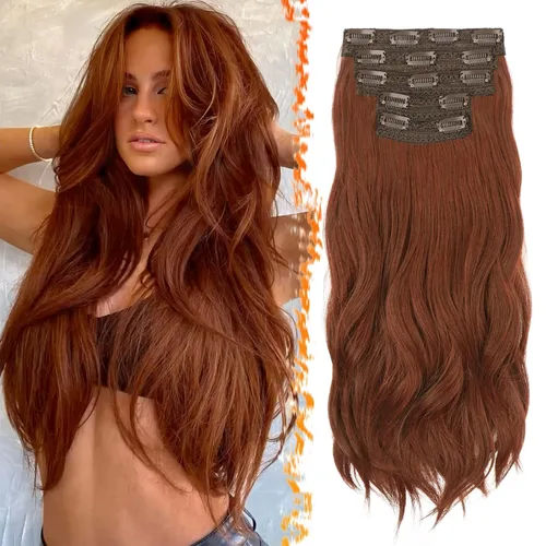 Vista 15 de BARSDAR Extensiones de cabello sintético de 20 pulgadas con clip negro