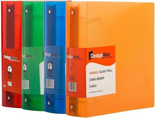 Vista 19 de JAM Paper - Carpeta de plástico de 1 pulgada, carpeta naranja de 3 anillas, se vende individualmente